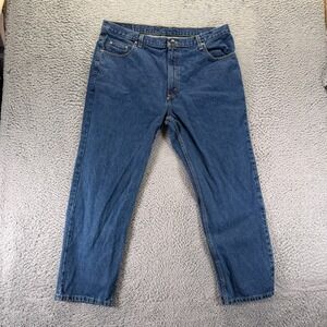 Vintage Axist Jeans Mens 40x29 Blue Cotton Denim Straight Leg Baggy Workwear
